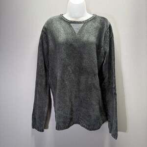Denim & Co. women's L Green/Gray long sleeve Ribbed knit sweater QVC NWT